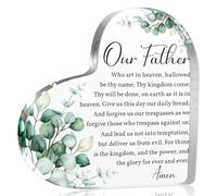 Placche decorative a forma di cuore in acrilico con scritta in lingua inglese "Our Father", regalo per donne e uomini, preghiera dei Signori, regalo religioso per amici, mamma, regalo ispiratore