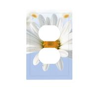 Placche decorative da parete a forma di margherita bianca, copertura per interruttore della luce, 1 uscita, dimensioni standard 12,7 x 7,6 cm, copertura per spina elettrica, decorazione per la casa