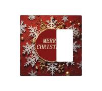 Placche decorative da parete con scritta "Merry Christmas", copertura per interruttore a 2 uscite, piastra elettrica in termoplastica per dispositivo decorativo, viti incluse