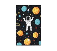 Placche di copertura per interruttore della luce astronauta, tema spazio nero con pianeti e stelle, design divertente per la cameretta dei bambini, piastre da parete in termoplastica, piastra di