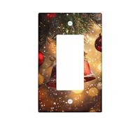 Placche di copertura per interruttore della luce con campane di Natale, design decorativo rosso per le vacanze, decorazione per la casa, decorazione da parete invernale festiva, dimensioni standard