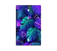 Placche di copertura per interruttore della luce con foglie tropicali, foglie di Monstera viola e verde acqua per decorazione da parete, piastre da parete in materiale termoplastico, piastra di