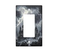 Placche di copertura per interruttore della luce del castello gotico, tema notte tempestosa per accenti da parete di Halloween, piastre da parete in materiale termoplastico, dimensioni standard