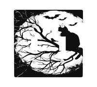 Placche di copertura per interruttore della luce del gatto di Halloween, coperture di uscita, pipistrelli della luna sagoma nera per la decorazione della parete, piastre da parete termoplastiche