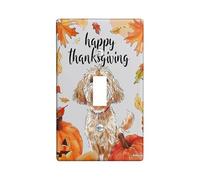 Placche di copertura per interruttore della luce del Ringraziamento, design autunnale con cane e zucca per decorazioni natalizie, piastre da parete in materiale termoplastico, interruttore singolo di