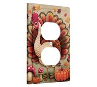 Placche di copertura per interruttore della luce del Ringraziamento Turchia/Coperture di uscita, Colori autunnali con zucche e foglie, Decorazione per la stagione autunnale, decorazione da parete