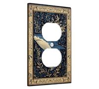 Placche di copertura per interruttori della luce a forma di squalo oceanico, design marino blu scuro per decorazione nautica, piastre da parete in materiale termoplastico, presa singola duplex di