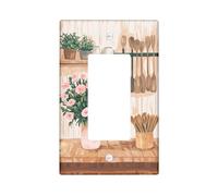 Placche di copertura per interruttori della luce chic floreali, morbidi fiori di pesca primaverili per la decorazione domestica, piastre da parete in materiale termoplastico, dimensioni standard