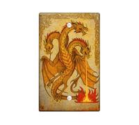 Placche di copertura per interruttori della luce del drago medievale, stile vintage fantasy per decorazioni domestiche, piastre da parete in materiale termoplastico, piastra di copertura vuota di