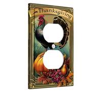 Placche di copertura per interruttori della luce del Ringraziamento Turchia/Coperture di uscita, zucca autunnale e decorazione del raccolto per accenti da parete, piastre da parete in materiale
