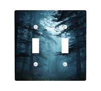 Placche di copertura per interruttori della luce della foresta misteriosa, design verde scuro del bosco per la decorazione domestica, piastre da parete in materiale termoplastico, dimensioni standard