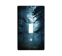 Placche di copertura per interruttori della luce della foresta misteriosa, design verde scuro del bosco per la decorazione domestica, piastre da parete in materiale termoplastico, dimensioni standard