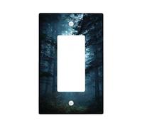Placche di copertura per interruttori della luce della foresta misteriosa, design verde scuro del bosco per la decorazione domestica, piastre da parete in materiale termoplastico, dimensioni standard