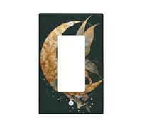 Placche di copertura per interruttori della luce della luna delle fate, design magico verde scuro per la decorazione domestica, piastre da parete in materiale termoplastico, dimensioni standard