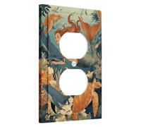 Placche di copertura per interruttori della luce della sirena dell'oceano, coperture di uscita, decorazione rustica subacquea della vita marina, accenti di tartaruga marina e corallo, piastre da