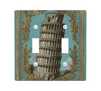 Placche di copertura per interruttori della luce della torre pendente, verde acqua vintage architettura per decorazioni domestiche, piastre da parete in materiale termoplastico, dimensioni standard