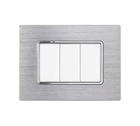 PLACCHE IN ALLUMINIO, COMPATIBILE CON BTICINO MATIX, 3 MODULI/POSTI, COLORE ARGENTO LUCIDO, ALTA QUALITA', STILE ELEGANTE E MODERNO, SERIE SOLAR, PLACCA PER INTERRUTTORI/PRESE, SERIE CIVILE