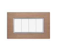 PLACCHE IN ALLUMINIO, COMPATIBILE CON BTICINO MATIX, 4 MODULI/POSTI, COLORE ORO, ALTA QUALITA', STILE ELEGANTE E MODERNO, SERIE SOLAR, PLACCA PER INTERRUTTORI/PRESE, SERIE CIVILE