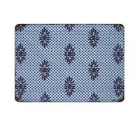 Placche in metallo personalizzate con graticcio blu indaco, placca artistica da parete per dormitorio con catena geometrica colorata decorativa per la casa placca in metallo per interni cucina bar