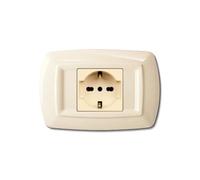 PLACCHE IN TECNOPOLIMERO, COMPATIBILE CON BTICINO MAGIC, 1 MODULO/POSTO DOPPIO, UNEL, SCHUKO, COLORE AVORIO, ALTA QUALITA', ARROTONDATE, DESIGN CLASSICO, PER INTERRUTTORI/PRESE
