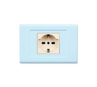 PLACCHE IN TECNOPOLIMERO, COMPATIBILE CON BTICINO MAGIC, 1 MODULO/POSTO DOPPIO, UNEL, SCHUKO, COLORE AZZURRO PASTELLO, PLASTICA, SQUADRATE, RETTANGOLARI, DESIGN CLASSICO, PER INTERRUTTORI/PRESE