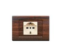 PLACCHE IN TECNOPOLIMERO, COMPATIBILE CON BTICINO MAGIC, 1 MODULO/POSTO DOPPIO, UNEL, SCHUKO, COLORE LEGNO SCURO, ALTA QUALITA', SQUADRATE, RETTANGOLARI, DESIGN CLASSICO, PER INTERRUTTORI/PRESE