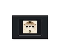 PLACCHE IN TECNOPOLIMERO, COMPATIBILE CON BTICINO MAGIC, 1 MODULO/POSTO DOPPIO, UNEL, SCHUKO, COLORE NERO, ALTA QUALITA', SQUADRATE, RETTANGOLARI, DESIGN CLASSICO, PER INTERRUTTORI/PRESE