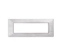 PLACCHE IN TECNOPOLIMERO SATINATE COMPATIBILE CON SERIE PLANA 2-3-4-7 MODULI ETTROIT COLORI ASSORTITI (7 MODULI, SILVER)