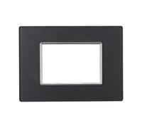PLACCHE IN VETRO COLORI ASSORTITI COMPATIBILI SERIE AXOLUTE 3-4-6 MODULI ETTROIT (3 MODULI, ACCIAIO SCURO)