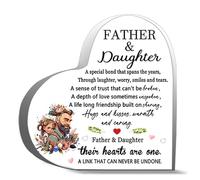 Placche ispiratrici in acrilico a forma di cuore con scritta "Father Daughter A Special Bond That Spans The Years Through Laughter Worry Smiles and Tears", regalo per donne e uomini, 15,2 x 15,2 cm