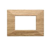 PLACCHE PIRAMIDE SQUADRATE, IN TECNOPOLIMERO, COMPATIBILE CON BTICINO AXOLUTE, 3 MODULI/POSTI, COLORE LEGNO SCURO, RETTAGOLARI, ALTA QUALITA', DESIGN ELEGANTE E MODERNO, PER INTERRUTTORI/PRESE