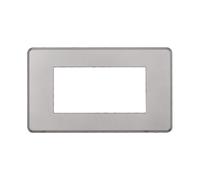 PLACCHE SLIM IN TECNOPOLIMERO, COMPATIBILE CON BTICINO AXOLUTE AIR, 4 MODULI/POSTI, COLORE ARGENTO, SOTTILE, ALTA QUALITA', DESIGN ELEGANTE E MODERNO, PER INTERRUTTORI/PRESE