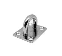 Placchetta in acciaio inox V2A con occhiello V4A, 1 x Augplatte, 40x50mm