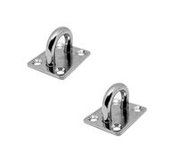 Placchetta in acciaio inox V2A con occhiello V4A, 2 x Augplatte, 30x35mm