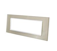 Placchetta in vetro a 3 4 7 posti champagne compatibile bticino living light