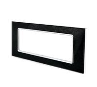 Placchetta in vetro a 3 4 7 posti nero compatibile bticino living light