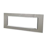 Placchetta in vetro a 3 4 7 posti silver compatibile bticino living light