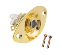 Placchetta jack per chitarra elettrica ovale da 6,35 mm con viti per la maggior parte delle parti di ricambio per chitarra elettrica (oro)