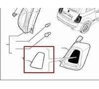 PLACCHETTA MODANATURA FANALE POSTERIORE SX POST. FIAT 500 2015>DA VERNICIARE