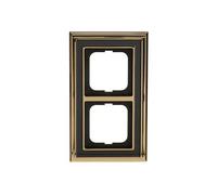 PLACCHETTA PER INTERRUTTORE DOPPIO BUSCH-JAEGER Cornice 2-facciale ms/pol ottone 1722-835