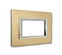 Placchetta placca colore dorata titanium compatibile matix 3 posti copripresa C4803CHP