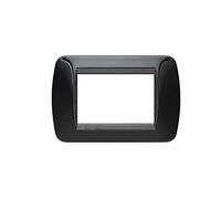 Placchetta placca nera compatibile living 3 posti 10PZ copri interruttore c6603 NR