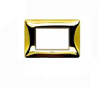Placchetta placca oro lucido compatibile matix 3 posti copri interruttore C8803