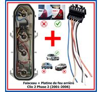 Riparazione Presa + Placchetta Porta Lampadine Luci Posteriori per Clio 2 Phase