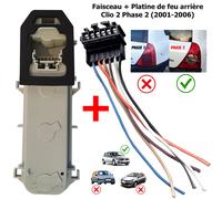 Placchetta Porta Lampadina Lampada Del Faro Posteriore Pinze per Renault Clio 2