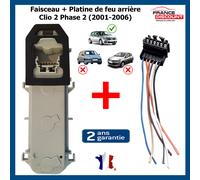 Riparazione Presa + Placchetta Porta Lampadine Luci Posteriori per Clio 2 Phase
