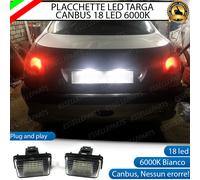 PLACCHETTE A LED LUCI TARGA 18 LED SPECIFICHE PEUGEOT 206 CC 6000K NO ERROR