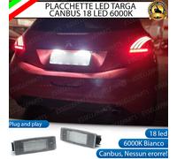 PLACCHETTE A LED LUCI TARGA 18 LED SPECIFICHE PEUGEOT 208 6000K NO ERROR