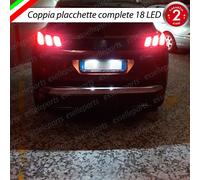 PLACCHETTE A LED LUCI TARGA 18 LED SPECIFICHE PEUGEOT 3008 SUV 6000K NO ERROR