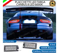 PLACCHETTE A LED LUCI TARGA 8 LED DODGE VIPER CANBUS 6000K BIANCO GHIACCIO